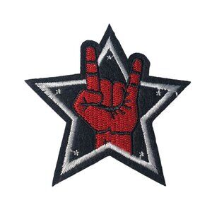 Rock And Roll Hand Iron or Sew On Patch Embroidered Band Jean Jacket Vest Bike